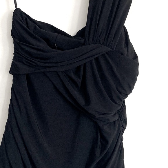 L.A.M.B by Gwen Stefani Black Ruched One Shoulder Retro Halter Top Size Medium - Picture 5 of 13